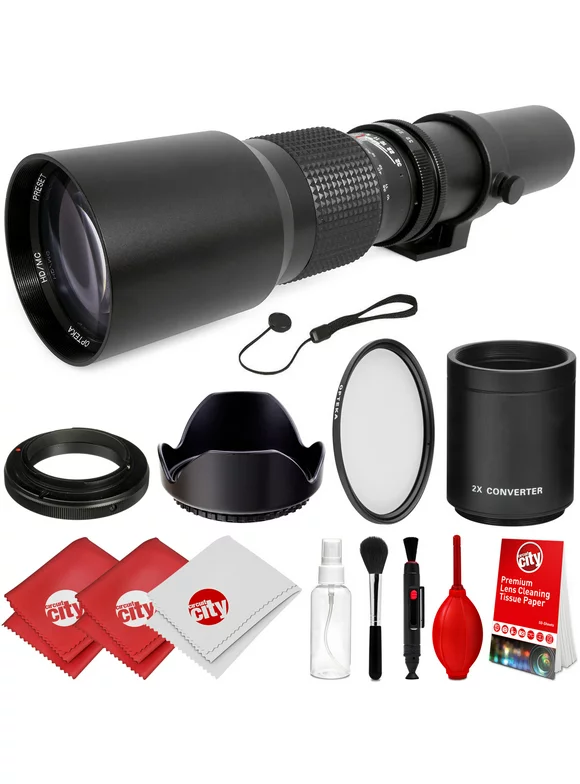 Opteka 500mm/1000mm f/8 Manual Telephoto Lens for Samsung Galaxy NX, NX500, NX1, NX3000, NX2000, NX1100, NX1000, NX300, NX210, NX200, NX30, NX20, NX11 and other NX Mount Mirrorless Digital Cameras