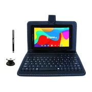 LINSAY 7" Quad Core 2GB RAM 32GB Storage Android 10 Tablet with keyboard Black, Pop Holder and Pen Stylus