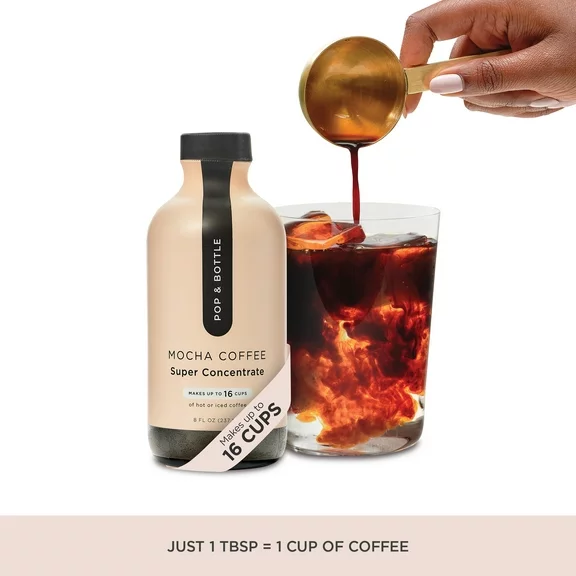 Pop & Bottle Super Concentrated Mocha Cold Brew, Naturally Flavored, Shelf-Stable/ Ambient, 8 fl oz