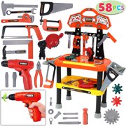 78 Pieces Kids Workbench with Realistic Tools and Electric Drill for Construction Workshop Tool Bench; ToyHubEducational Play; Pretend Play; Birthday Gifts and Tool Bench Building Set by ToyHub