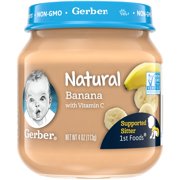 (Pack of 10) Gerber 1st Foods Natural Banana Baby Food, 4 oz Jars