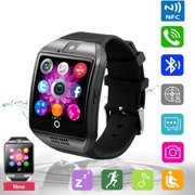 Bluetooth Smart Watch Phone Pandaoo Smart Watch Mobile Phone Unlocked Universal GSM Bluetooth 4.0 NFC Music Player Camera Calendar Stopwatch Sync for Android iPhone Google Huawei Smartphones (Black)