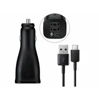 Original Samsung Galaxy Tab A 8.4 (2020) EP-LN920BBEGUS Fast Charge Dual-Port Car Charger with Type C Cable - Black