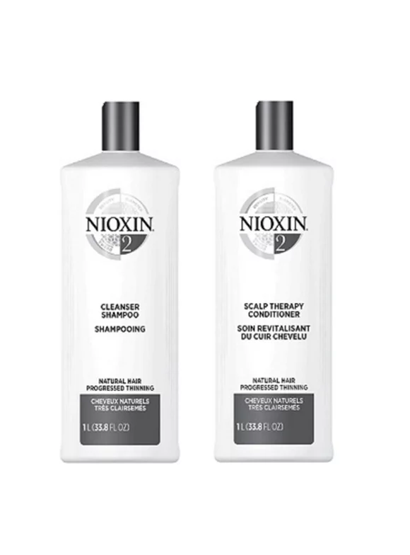 ($93 Value) Nioxin System 2 Cleanser Shampoo & Scalp Therapy Conditioner Duo, 33.8 oz each