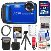 Fujifilm FinePix XP90 Shock & Waterproof Wi-Fi Digital Camera (Blue) with 32GB Card + Case + Flex Tripod + Battery + Float Strap + Kit