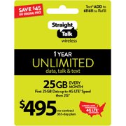 Straight Talk $495 Unlimited 1 Year/365 Day Plan (Email Delivery)