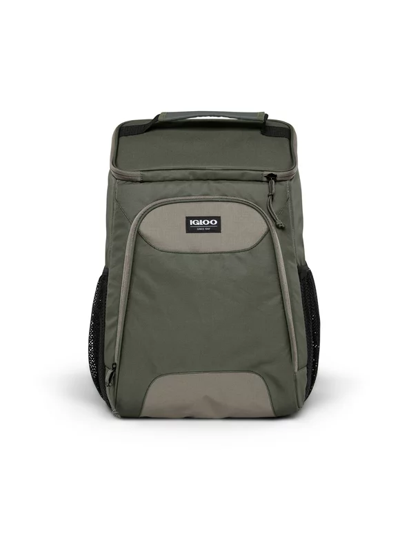 Igloo 24 Can Topgrip Soft Sided Cooler Backpack, Green