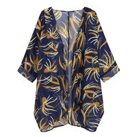 Women Floral Loose Kimono Cardigan Boho Sun Block Coat Jacket Blouse Thin Top