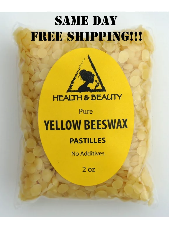 YELLOW BEESWAX BEES WAX ORGANIC PASTILLES BEARDS PREMIUM 100% PURE 2 OZ