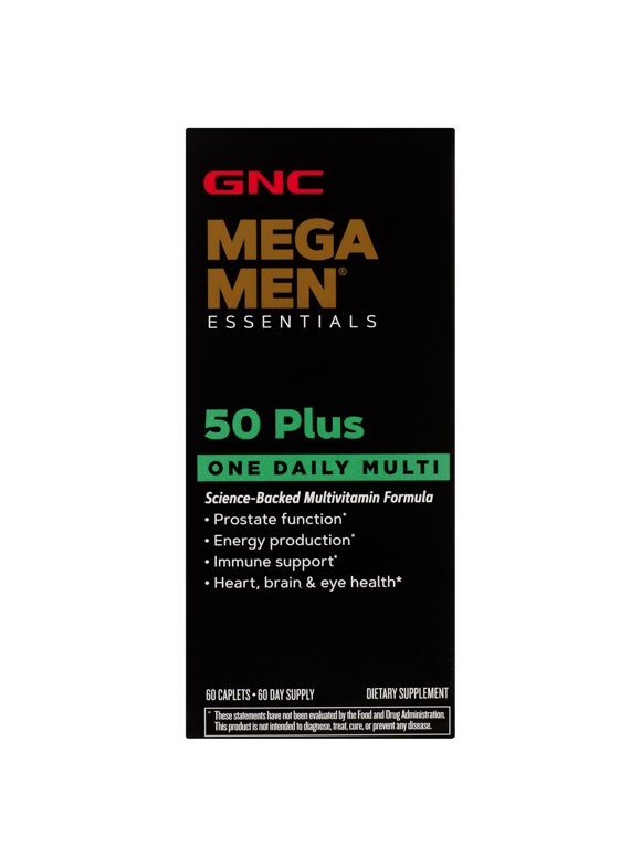 GNC Mega Men 50-Plus One Daily Multivitamin, 60 Tablets, Vitamin and Mineral Support