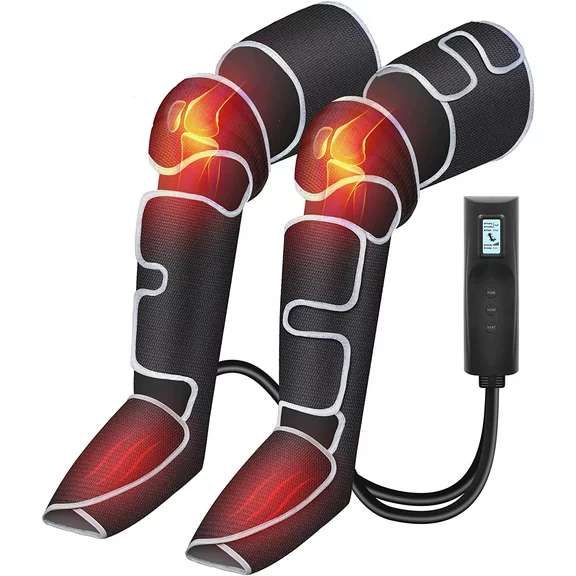 Comfier Leg Massager for Circulation, Air Compression Calf Knee Foot Massager with Heat, Leg Wraps Massage Boots for Pain Relief, Mothers Day Gifts
