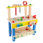 Toy Workbench Kids Tabletop Building Workshop and Tool Playset by Hey! Play!