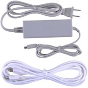 Wall Power Supply AC Adapter Charging Cable+ USB Charging Cord Charger Kit for Nintendo Wii U Gamepad