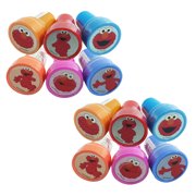 12pcs Sesame Street Elmo Stamps Stampers Self-inking Birthday Party Favors