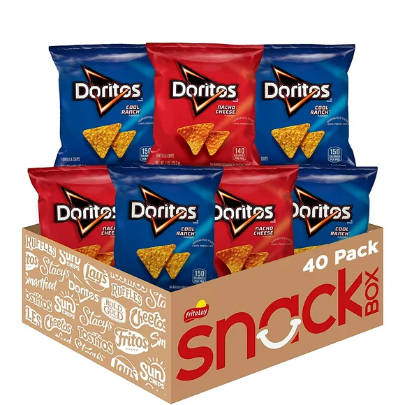 Doritos Favorites Nacho Cheese and Cool Ranch Flavor Variety Pack Snack Chips, 1 oz, 40 Count Multipack