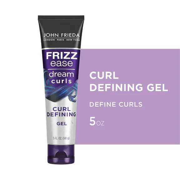John Frieda Anti Frizz, Frizz Ease Clearly Defined Alcohol-Free Curly Hair Styling Gel, 5 Oz