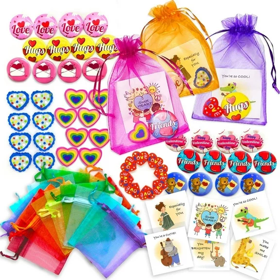 S SWIRLLINE Valentine Day Gift Sets Cards for Kids Classroom Exchange Party Favors 99pcs