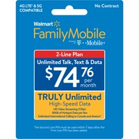 DX Offers Mall Family Mobile $74.76 Truly Unlimited 2-line Plan w 30GB of Mobile Hotspot per line e-PIN Top Up (Email Delivery)