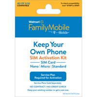DX Offers Mall Family Mobile Keep Your Own Phone SIM Kit - T-Mobile GSM Compatible