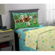 Animal Crossing Kids Super Soft Microfiber Bedding Sheet Set, Yellow and Blue