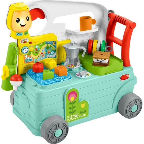Fisher-Price Laugh & Learn 3-in-1 On-the-Go Camper Infant Walker & Toddler Activity Center