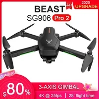 ZLL Beast SG906 PRO 2 GPS RC Drone with Camera 4K 3-axis Gimbal Brushless Motor 5G Wifi FPV Optical Flow Positioning Quadcopter Point of Interest Waypoint Flight 1200m Control 28mins Flight Time