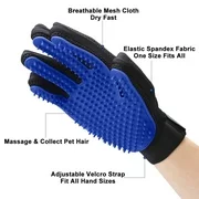 Pet Glove Pet Grooming Glove Bathing Glove Shedding Gloves Brush Massage Tool with Enhanced Five Finger Design - Perfect for Dogs & Cats with Long & Short Fur (One Pair)