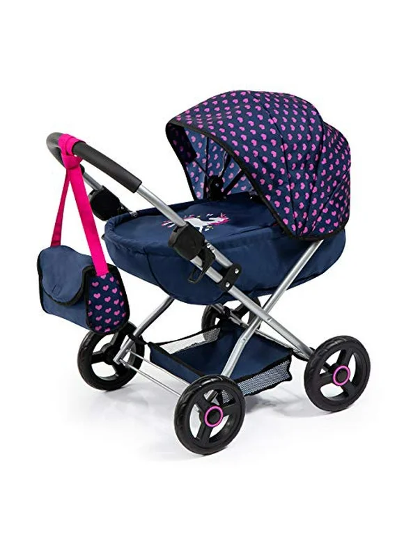 Bayer Dolls 4-in-1 Toy Baby Doll Pram Stroller Cosy Set - Dolls up to 18" (Blue/Purple)