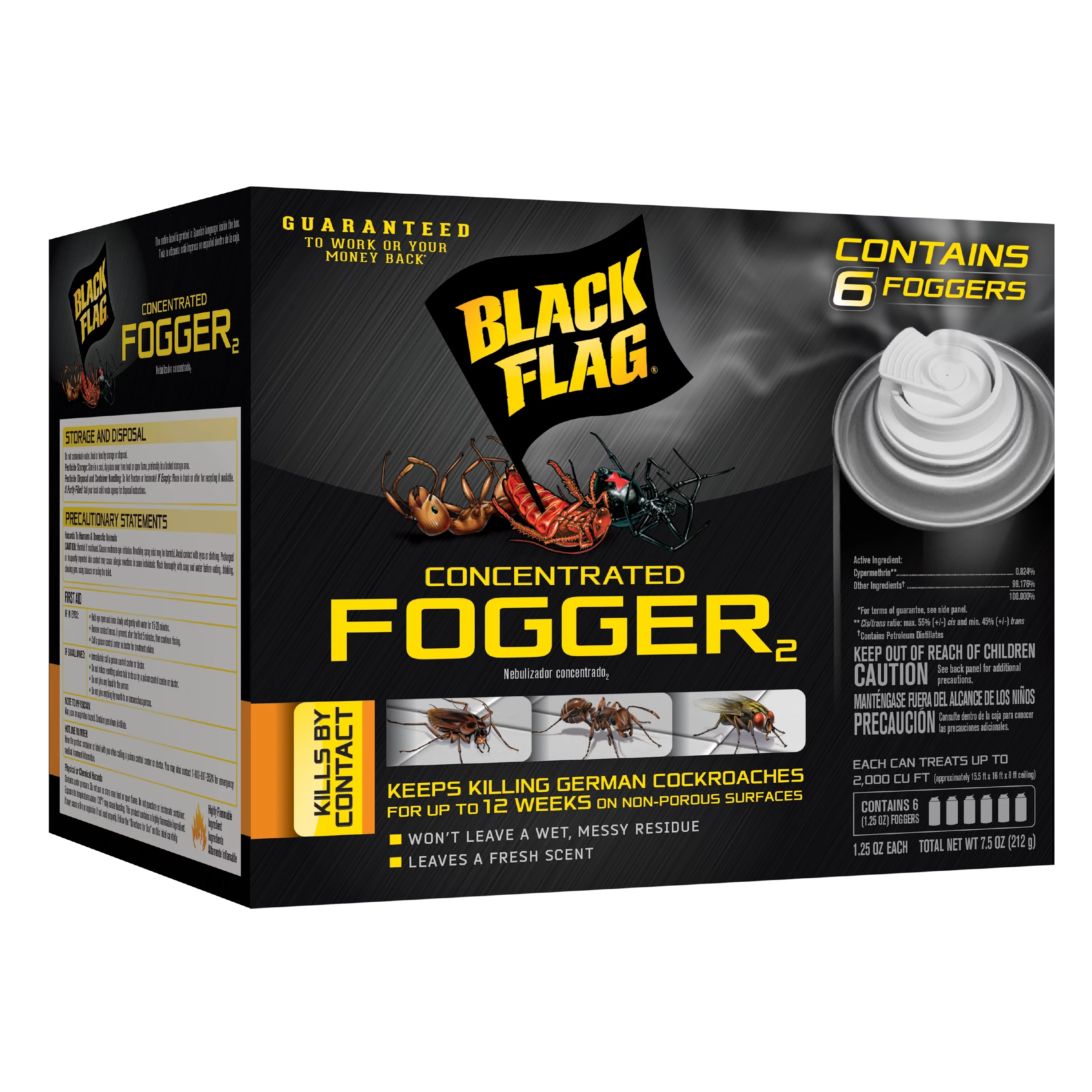 Black Flag Concentrated Insect Fogger, Insect Killer, 6/1.25 Ounce