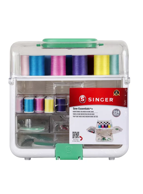 SINGER Sew Essentials Sewing Kit and Storage Case, 224 pcs