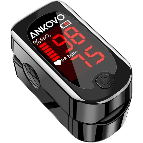 ANKOVO Pulse Oximeter Fingertip, Blood Oxygen Saturation Monitor with Pulse Rate, Heart Rate Monitor