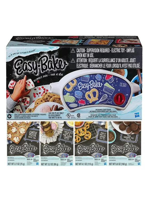 Easy Bake Ultimate Oven Baking Bundle with Easy Bake Ultimate Oven, Chocolate Chip & Pink Sugar Cookies, Pretzel, Mini Whoopie, Cheese Pizza Mixes and More for Kids 8yrs and Up
