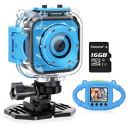 VanTop Junior K3 1080P Kids Camera Underwater Digital Kids Action Camera ,Sports Camera Camcorder for Boys/Girls, 32GB SD Card-Blue