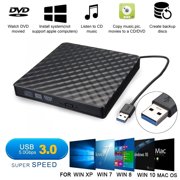 USB 3.0 External DVD CD Drive, Slim Portable External DVD/CD RW Burner Drive for Laptop, Notebook, Desktop, Macbook Pro, Macbook Air