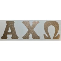 Alpha Chi Omega Sorority Gold Glitter Letter Sticker Decal Greek 2 Inches Tall for Window Laptop Computer Car AXO
