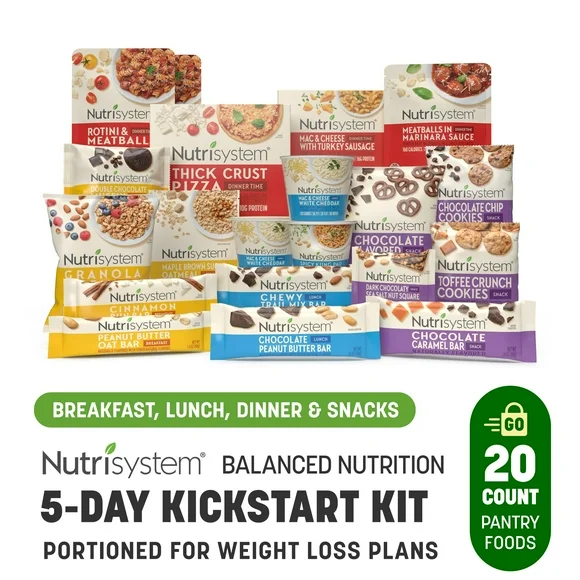 Nutrisystem Kickstart Balanced Nutrition 5-Day Protein Weight Loss Kit, Ready-to-Go Meals, 20 Pack