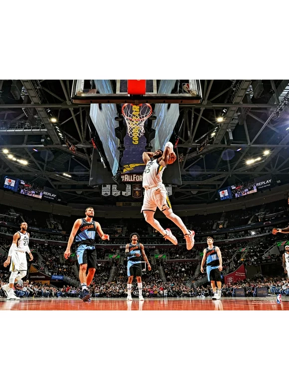 Donovan Mitchell Utah Jazz Unsigned Dunk vs. Cleveland Cavaliers Photograph