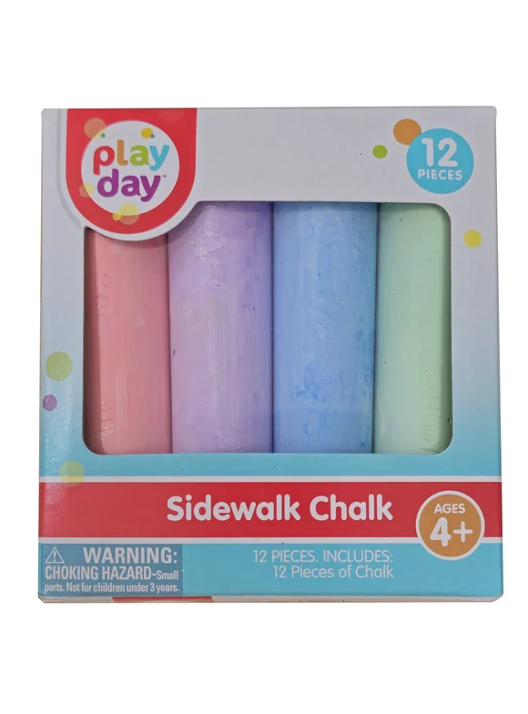 Play Day 12CT Sidewalk Chalk, 12 Pieces