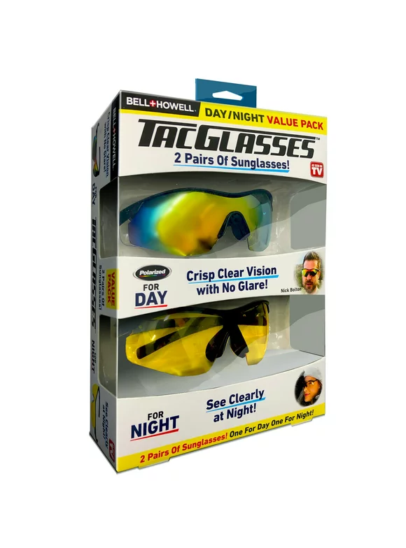 Tacglasses Tac Glasses 2Pc Day & Night Polarized Sunglasses Military Inspired Sunglasses Anti Glare Sunglasses As Seen on TV