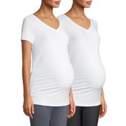 Maternity Time and Tru Short Sleeve T-shirt, 2 Pack (Available in Multiple Colors)