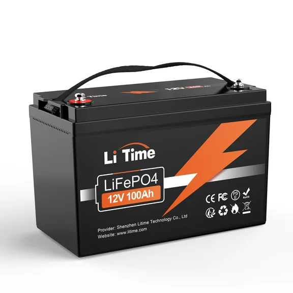 LiTime 12V 100Ah Lithium LiFePO4 Battery 4000-15000 Cycles for Marine, Backup Power, Solar