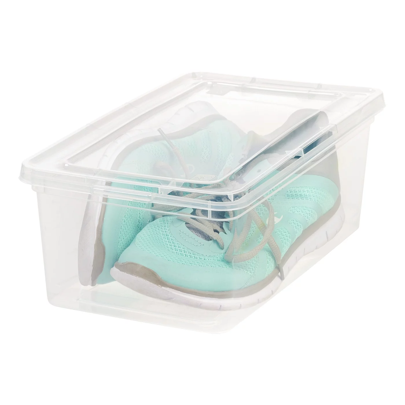 Mainstays 5 Quart Stackable Plastic Lidded Closet Organizer Box - Clear - Set of 20