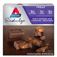 Atkins Endulge Treat, Milk Chocolate Caramel Squares, Keto Friendly, 15 Count