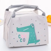Seyurigaoka Seyurigaoka Cute Animal Portable Insulated Canvas Cooler Picnic Lunch Bag Thermal Food Tote