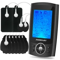 INSMART TENS Unit Rechargeable Muscle Stimulator EMS Dual Channel with 10 Reusable Electrode Pads 36 Modes for Back Neck Pain Muscle Therapy Pain Management Pulse Massager