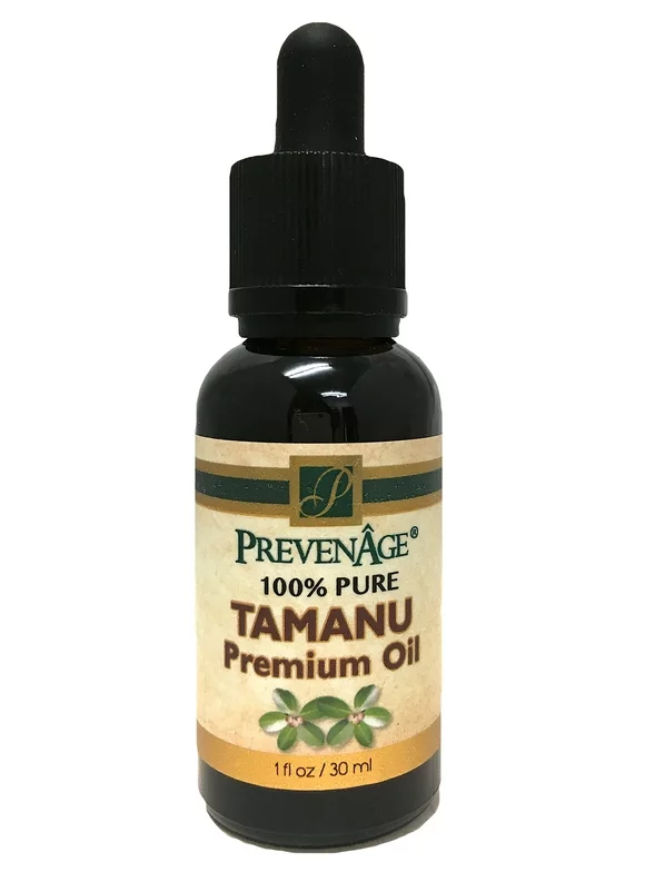 Tamanu Oil 1 Oz / 30 mL - 100% Pure for Skincare and Haircare - Premium Grade - Cold Pressed - Carrier Oil by Prevenage