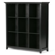 Brooklyn + Max Brunswick Solid Wood 48 inch x 44 inch Rustic 9 Cube Bookcase and Storage Unit in Black