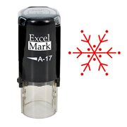 Self-Inking Christmas Rubber Stamp - Snowflake - Red Ink