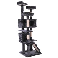 Jaxpety 60-in Cat Tree & Condo Scratching Post Tower, Black