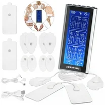 INSMART 3-in-1 TENS Unit Rechargeable Muscle Stimulator EMS Dual Channel with 10 Reusable Electrode Pads 36 Modes for Back Neck Pain Muscle Therapy Pain Management Pulse Massager
